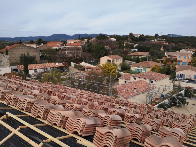 rénovation charpente et couverture à Laurens